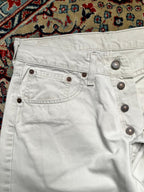 Vintage Levi's 401 Cream Relaxed FIT JEANS - 28