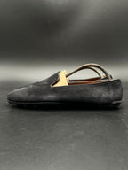 Church's purple-blue Suede Crown Embroidered Prince Albert Formal shoes - 43.5