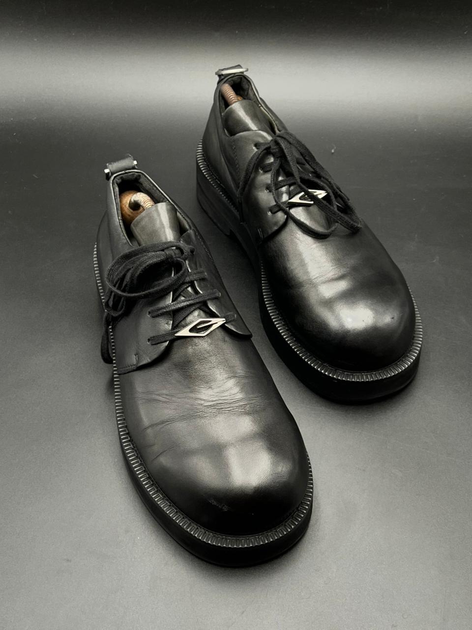 Terra Incognita Men’s Black Leather Chunky Derbys - 42