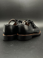 Heritage Style Black Leather Plain Toe Chunky Derby Boots - 42