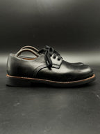 Heritage Style Black Leather Plain Toe Chunky Derby Boots - 42