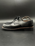 Heritage Style Black Leather Plain Toe Chunky Derby Boots - 42