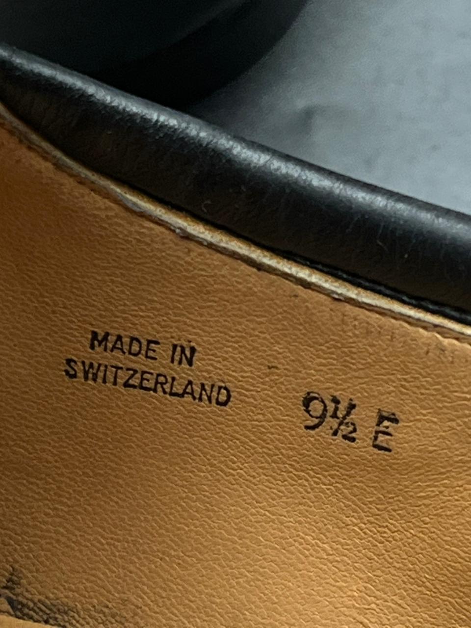 BALLY Switzerland Black Leather Venetian Loafers - 43.5