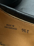 BALLY Switzerland Black Leather Venetian Loafers - 43.5