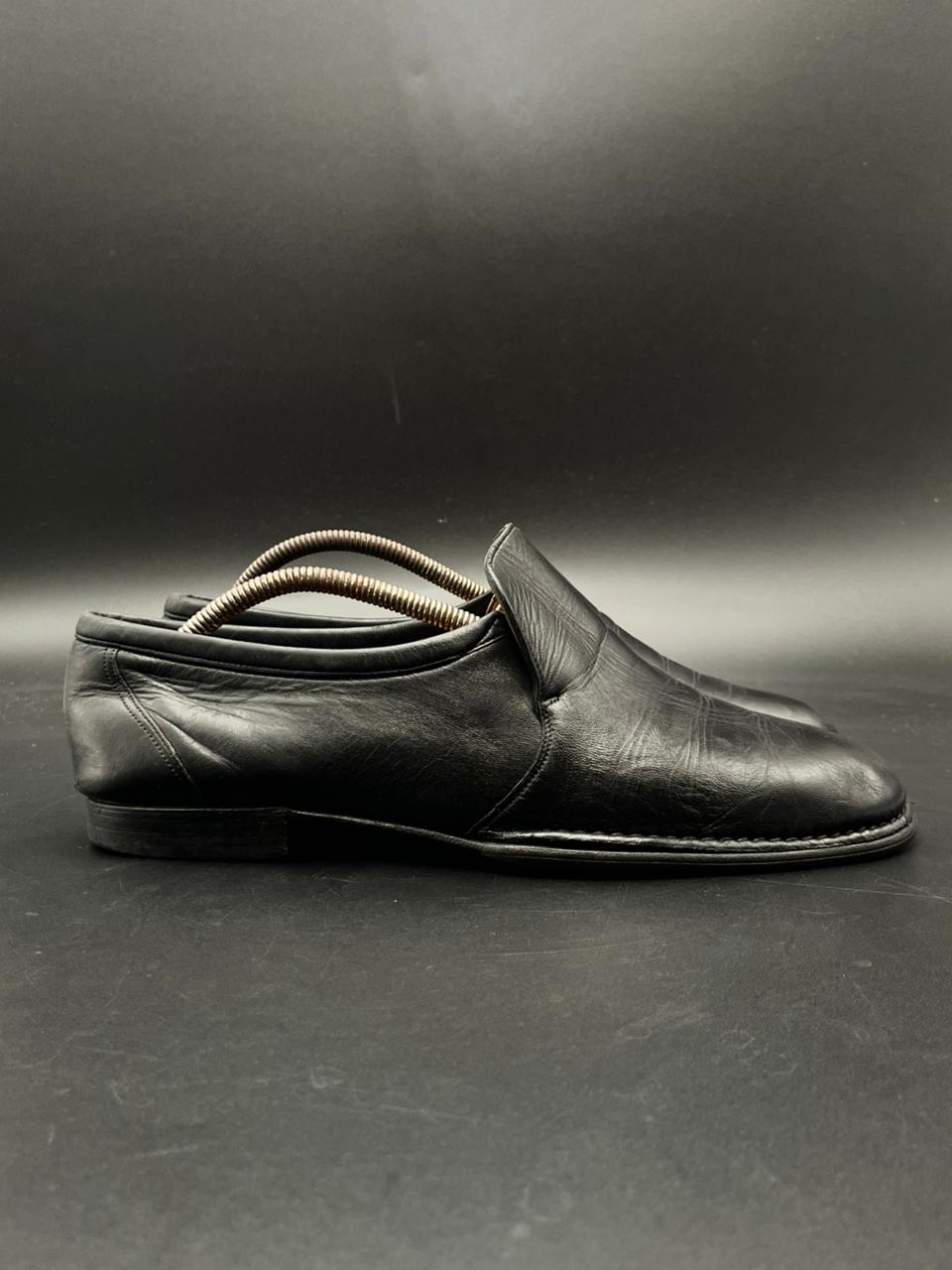 BALLY Switzerland Black Leather Venetian Loafers - 43.5