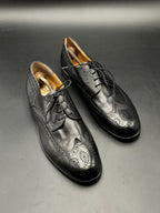 Bentley Black Leather Wingtip Oxford Brogues Lace Up Shoes - 46