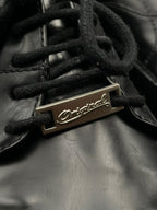 Maden Black Leather Platform Chunky Derbys - 40