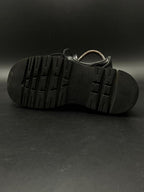 Maden Black Leather Platform Chunky Derbys - 40