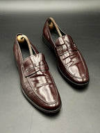 Versace Oxblood Burgundy Leather Loafers - 43