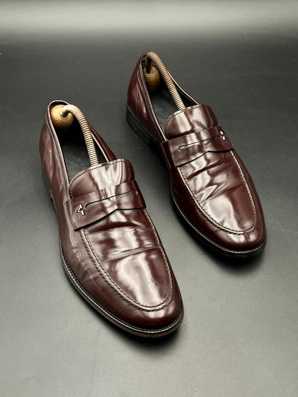 Versace Oxblood Burgundy Leather Loafers - 43