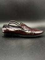 Versace Oxblood Burgundy Leather Loafers - 43