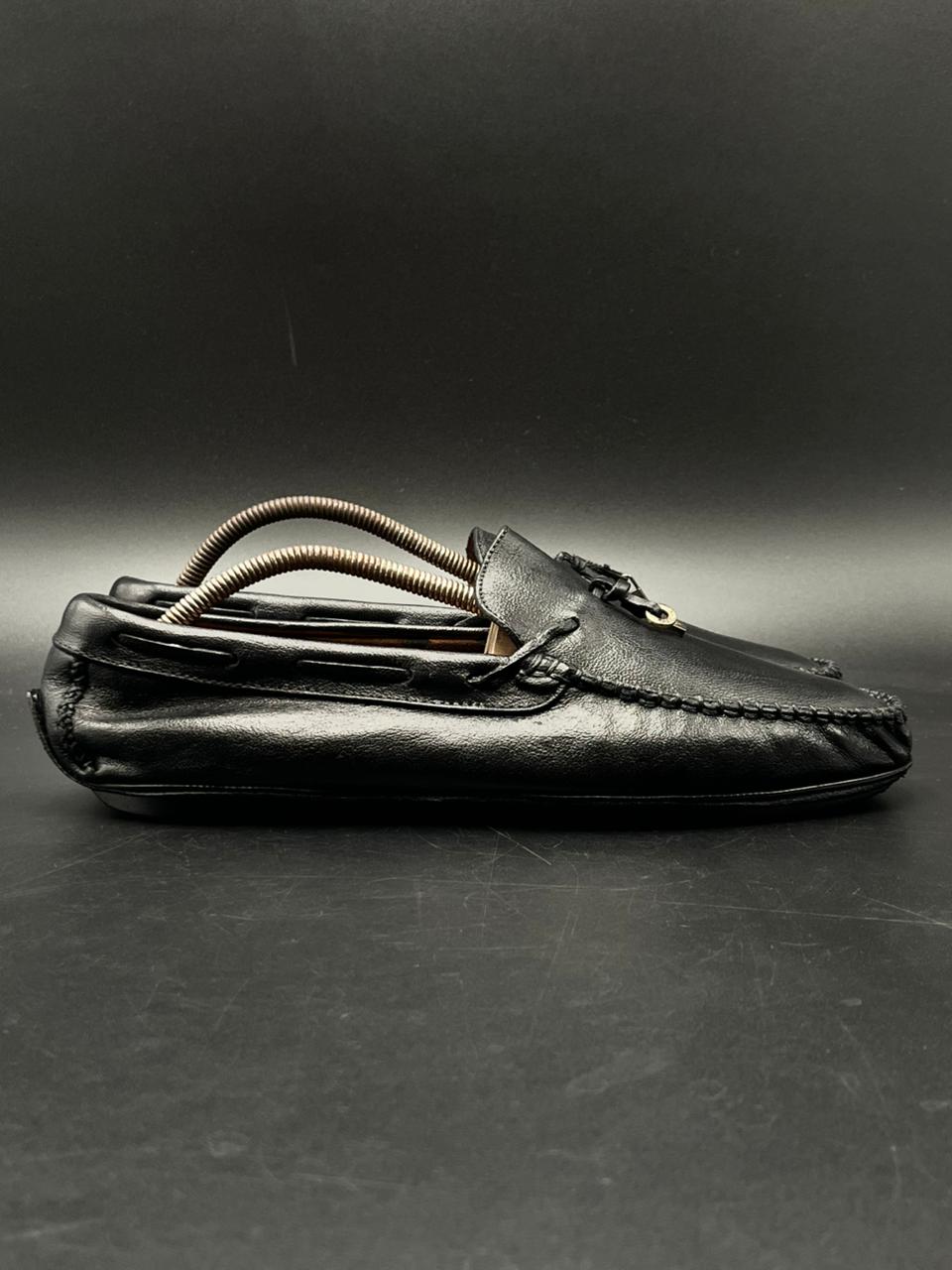 D. Lepori Italian Black Grain Leather Loafers - 43