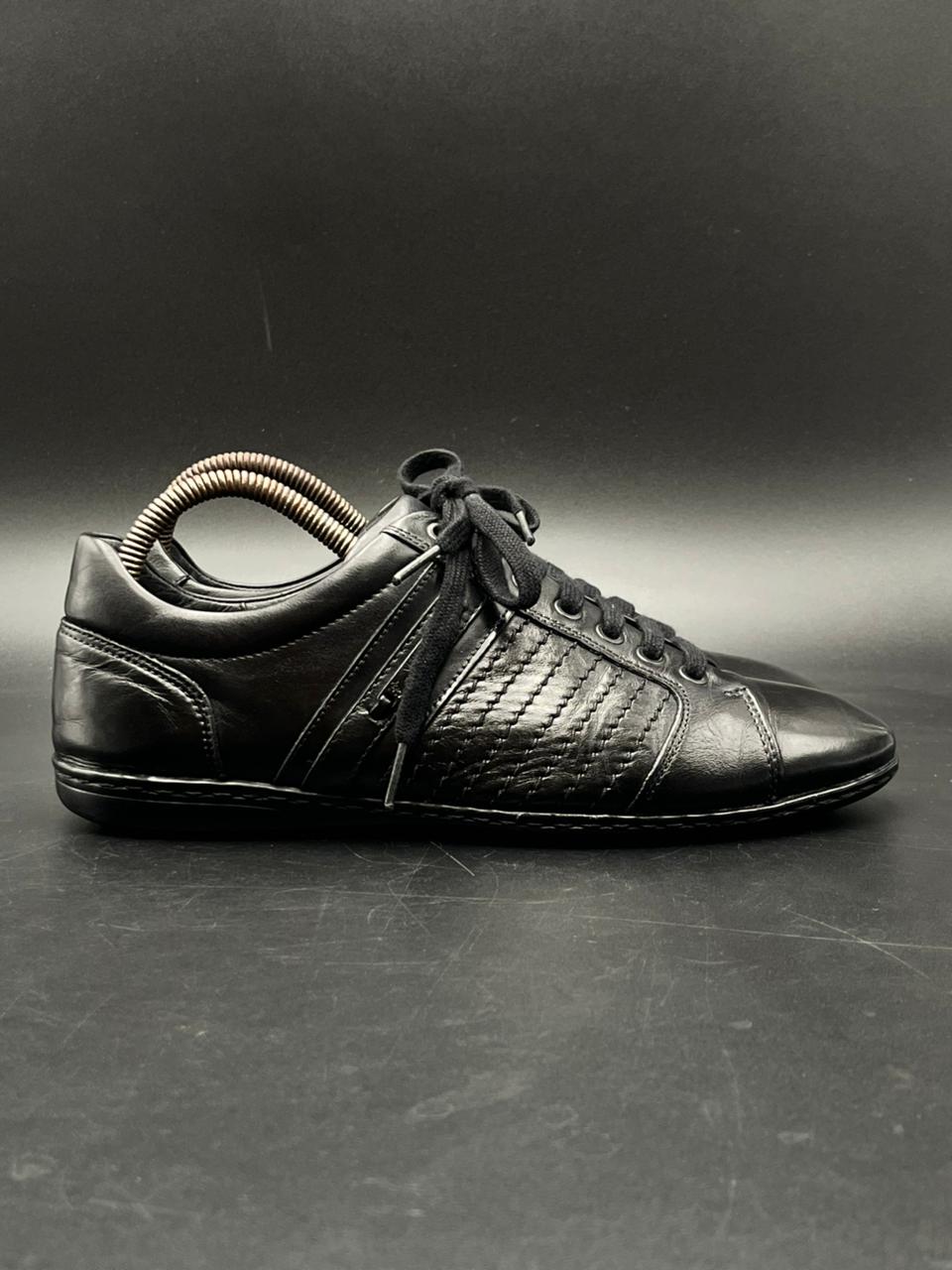 Versace Collection Men's Black Leather Sneakers - 41