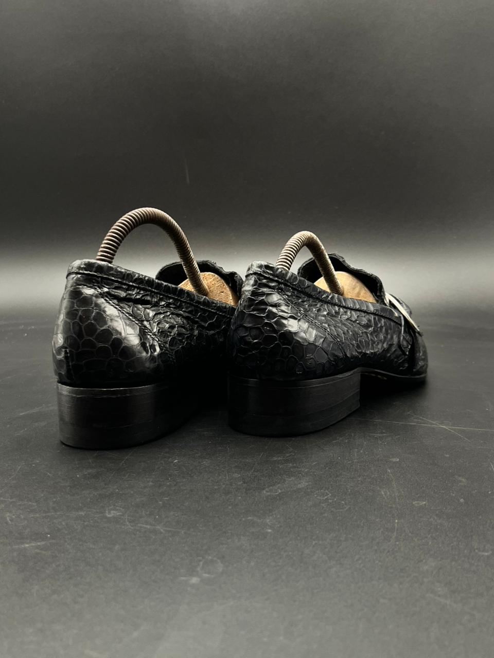 Salvatore Ferragamo Gancini Buckle Handmade CROC-embossed Leather Loafers - 42.5