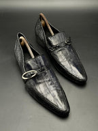 Salvatore Ferragamo Gancini Buckle Handmade CROC-embossed Leather Loafers - 42.5