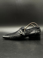 Salvatore Ferragamo Gancini Buckle Handmade CROC-embossed Leather Loafers - 42.5