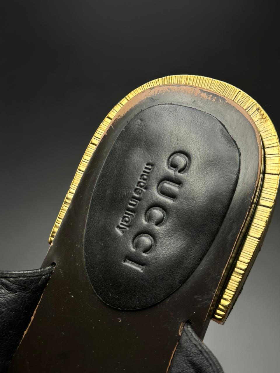 GUCCI MARMONT GG LEATHER LUXURY WOMEN SANDALS - 40