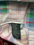 LAUREN RALPH LAUREN Pastel Plaid Patchwork BUTTON DOWN SHIRT - M