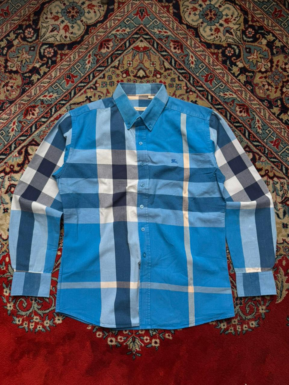 Burberry Brit Blue Nova Check BUTTON DOWN SHIRT - M