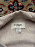 Haggar Tan Linen Guayabera BUTTON DOWN SHIRT - XL