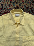 LARUSSO GIACOMO YELLOW LINEN BUTTON DOWN SHIRT - XL