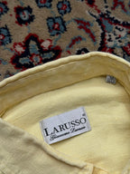 LARUSSO GIACOMO YELLOW LINEN BUTTON DOWN SHIRT - XL