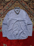 ZARA MAN SLIM FIT BLUE OXFORD STRIPED BUTTON DOWN SHIRT - XL