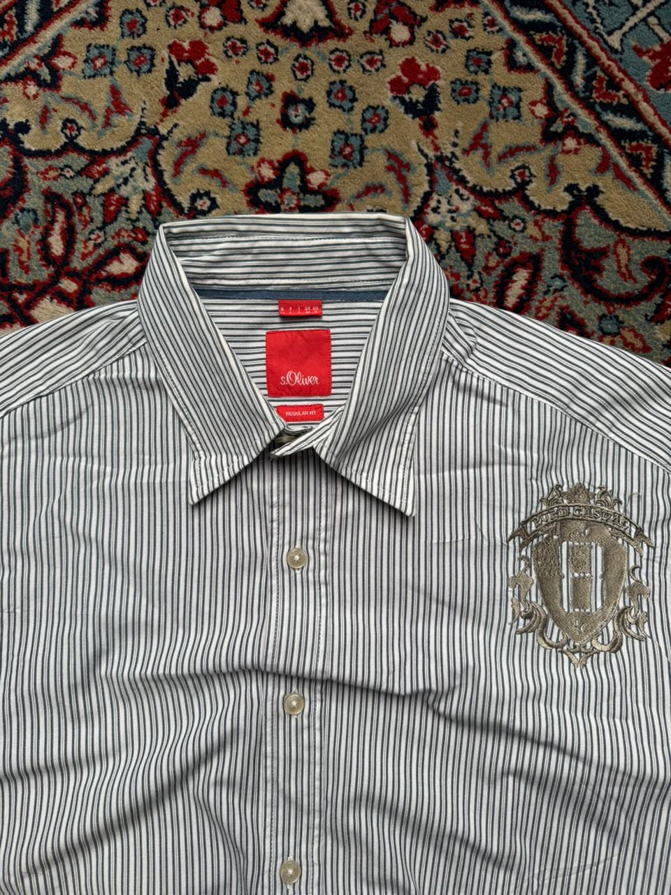 S.OLIVER REGULAR FIT STRIPED BUTTON DOWN SHIRT - XL