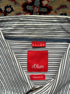 S.OLIVER REGULAR FIT STRIPED BUTTON DOWN SHIRT - XL