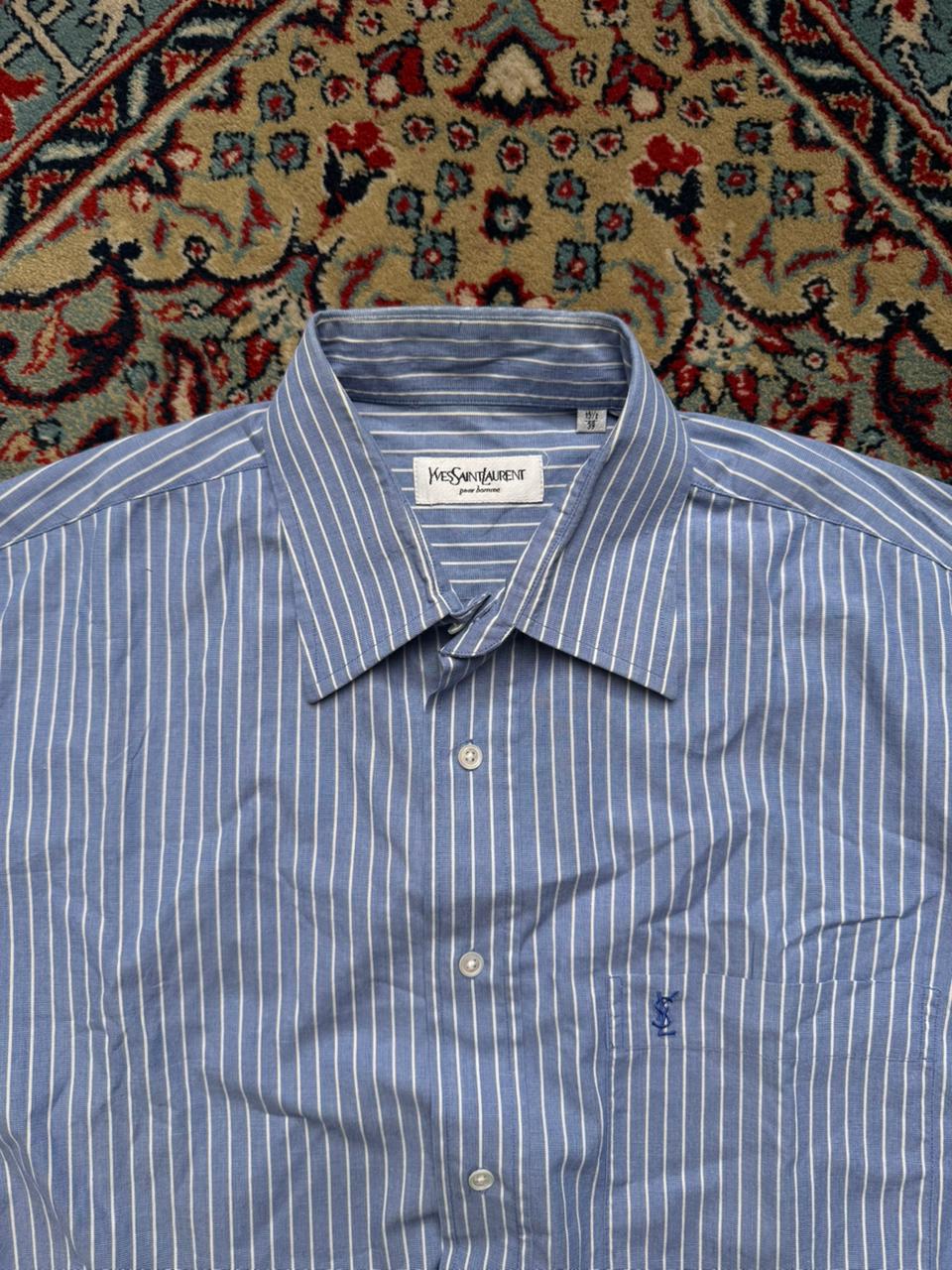 Vintage Yves Saint Laurent Pour Homme Striped  BUTTON DOWN SHIRT - L