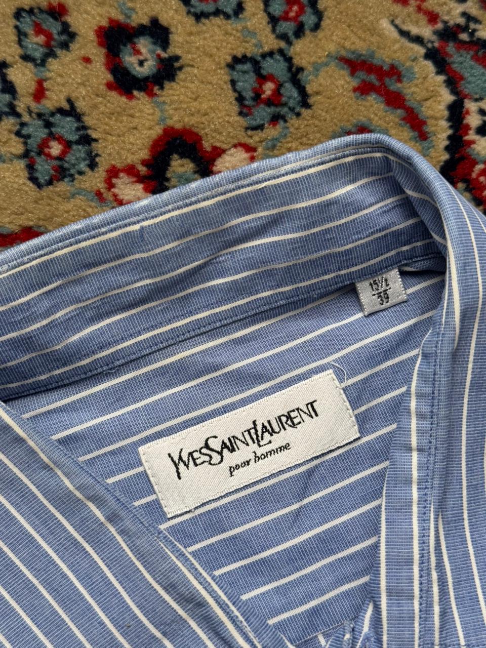 Vintage Yves Saint Laurent Pour Homme Striped  BUTTON DOWN SHIRT - L