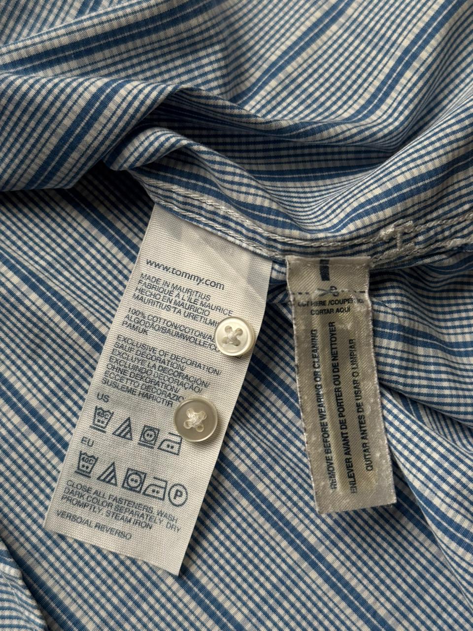 TOMMY HILFIGER Custom Fit Blue Plaid BUTTON DOWN SHIRT - XL
