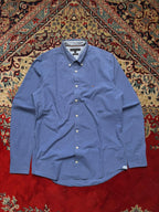 TOMMY HILFIGER  Slim Fit Blue Dotted Cotton BUTTON DOWN SHIRT - L