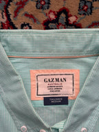 GAZMAN Australia Green Check BUTTON DOWN SHIRT - L