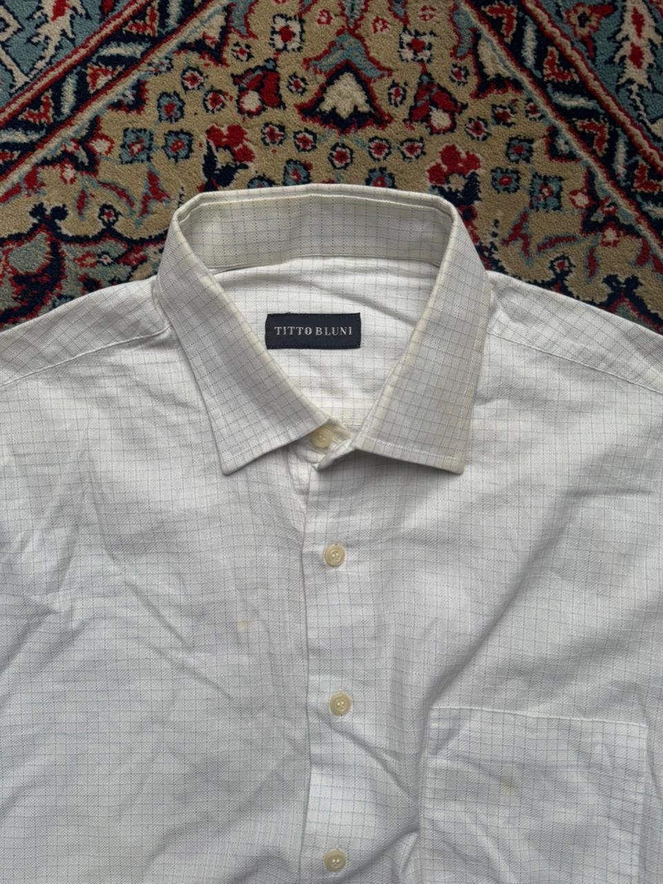 Titto Bluni Windowpane Check BUTTON DOWN SHIRT - XL