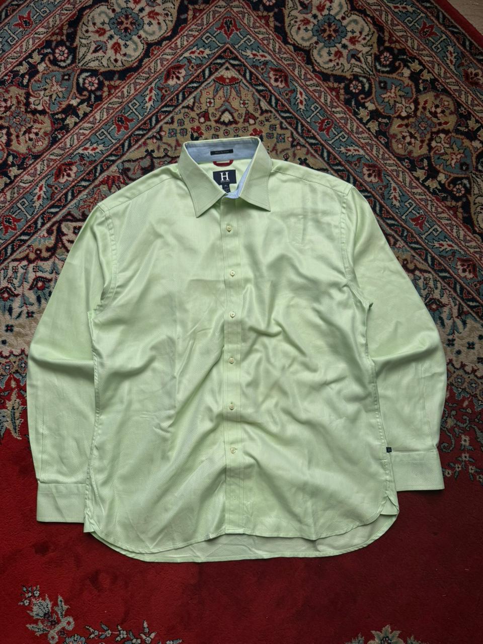 Tommy Hilfiger Green Striped BUTTON DOWN SHIRT - XL