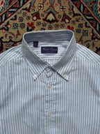 Polo Ralph Lauren Purple Label Blue White Striped Oxford BUTTON DOWN SHIRT - XL