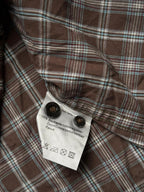 TOM TAILOR Brown Plaid Check Regular Fit BUTTON DOWN SHIRT - XL