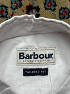 BARBOUR LUXURY Tailored Fit White Button Down SHIRT - L
