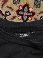 National Geographic Logo Black OVVERSIZED Crew Neck TEE - XL