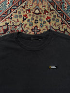 National Geographic Logo Black OVVERSIZED Crew Neck TEE - XL