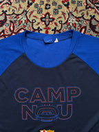 VINTAGE Official FC Barcelona Camp Nou Stadium Graphic Two Tone TEE - L