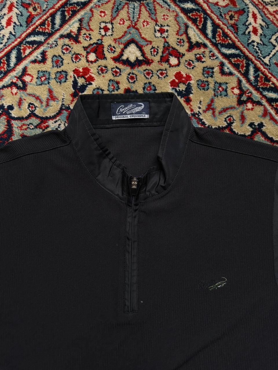Original Crocodile Textured Waffle Knit POLO TEE - L