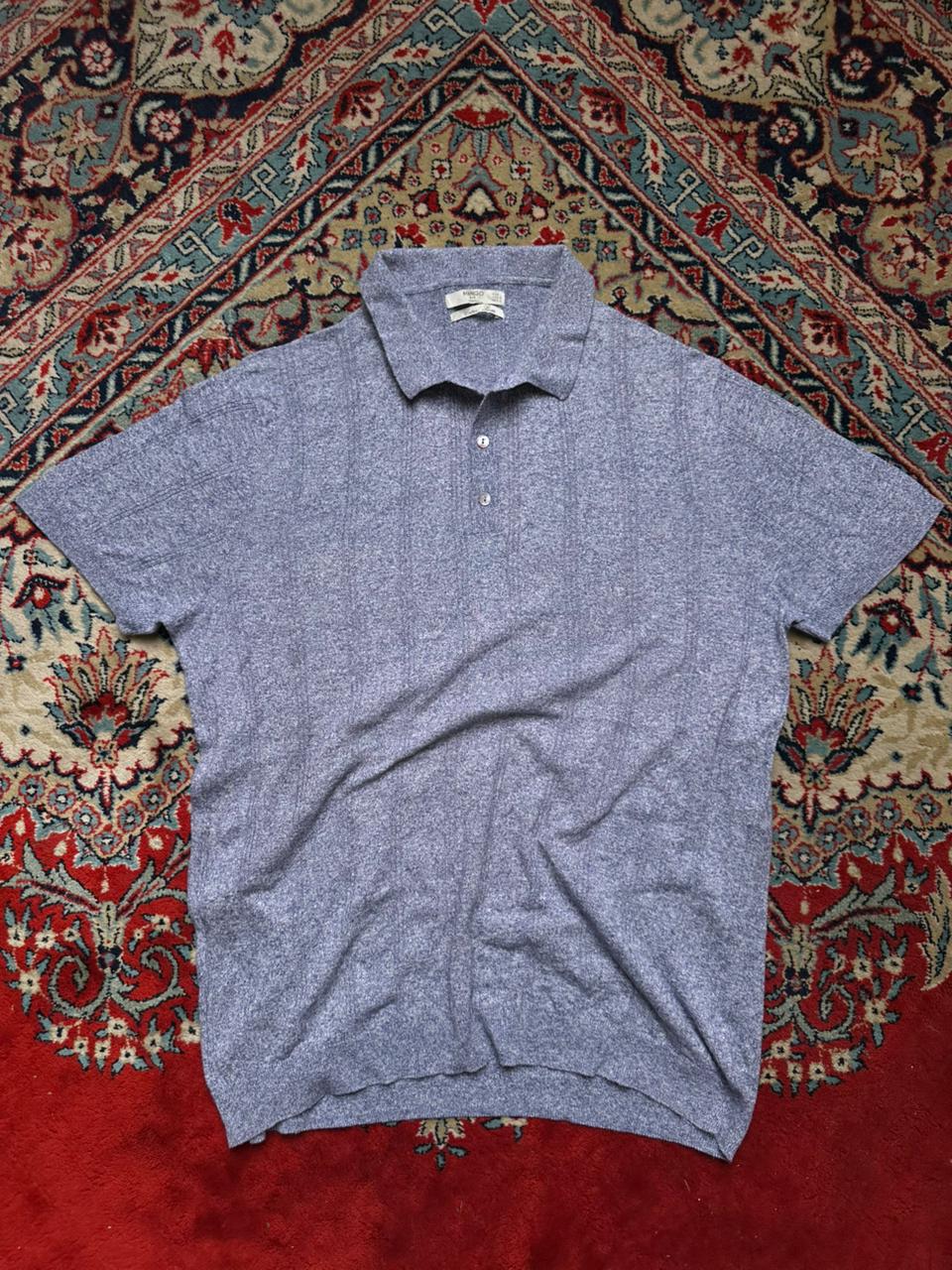 Mango Casual Textured KnitED Polo Tee - L