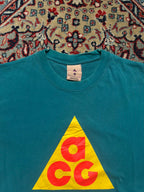 VINTAGE NIKE ACG TRIANGLE LOGO TURQUOISE OVERSIZED TEE - S
