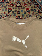VINTAGE PUMA ARCHIVE LOGO BEIGE GRAPHIC WOMEN TEE - S