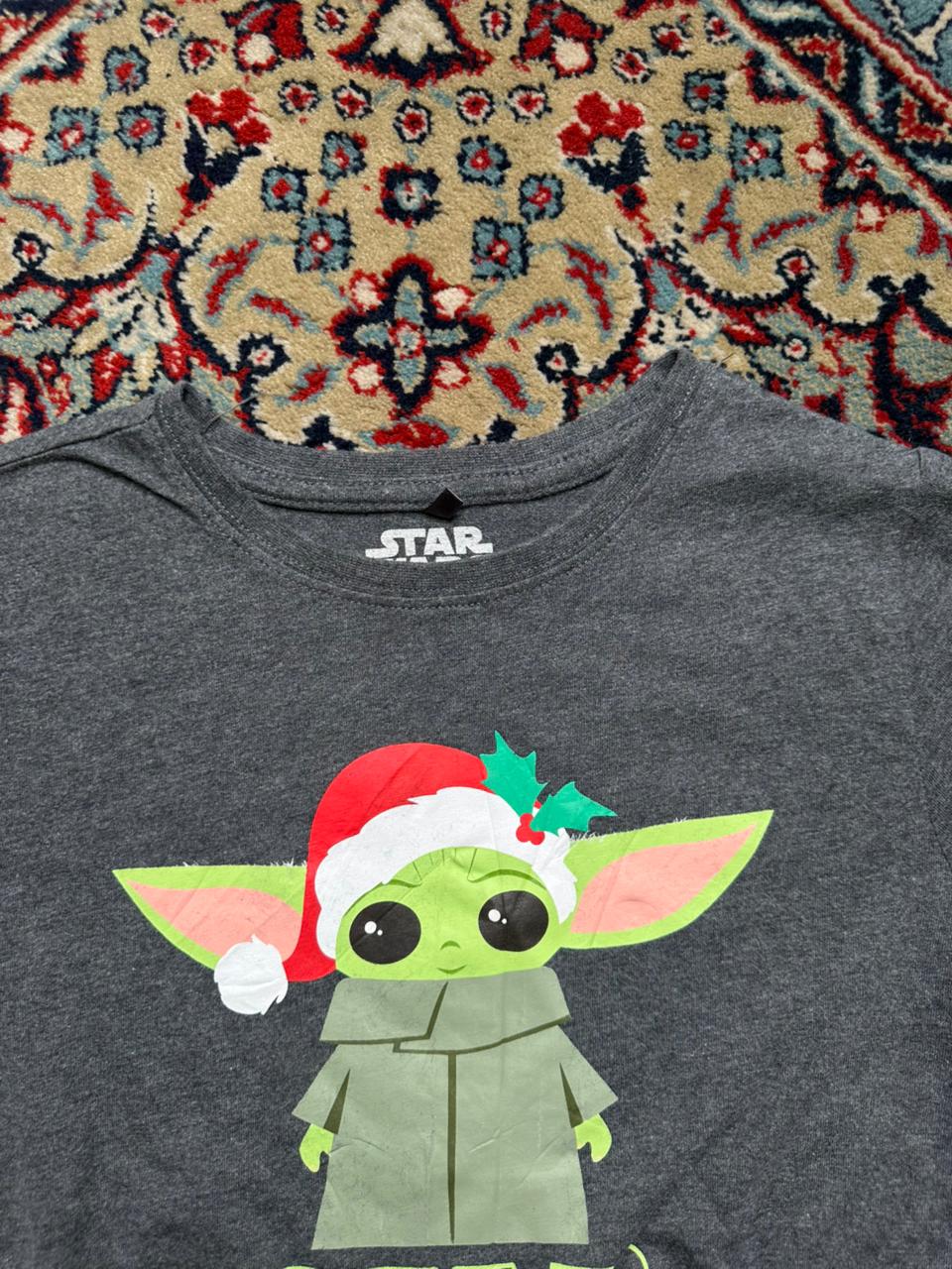 Star Wars Baby Yoda Grogu Charcoal Grey Heather WOMEN TEE - M