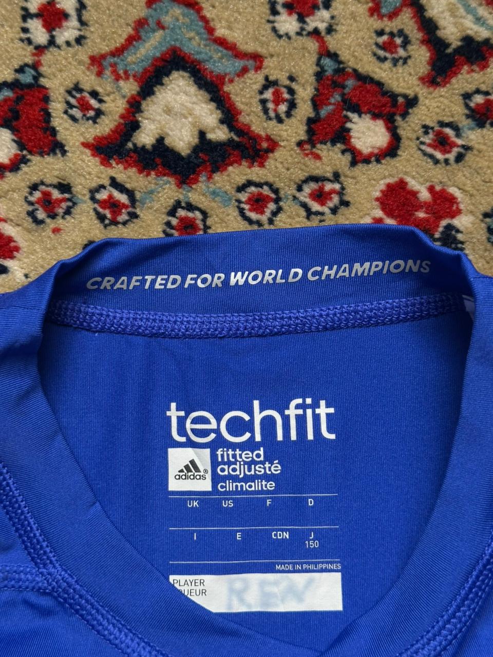 Adidas Techfit Fitted Climalite Royal Blue Athletic WOMEN TEE - S