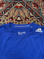 Adidas Techfit Fitted Climalite Royal Blue Athletic WOMEN TEE - S