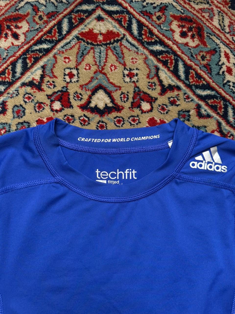Adidas Techfit Fitted Climalite Royal Blue Athletic WOMEN TEE - S